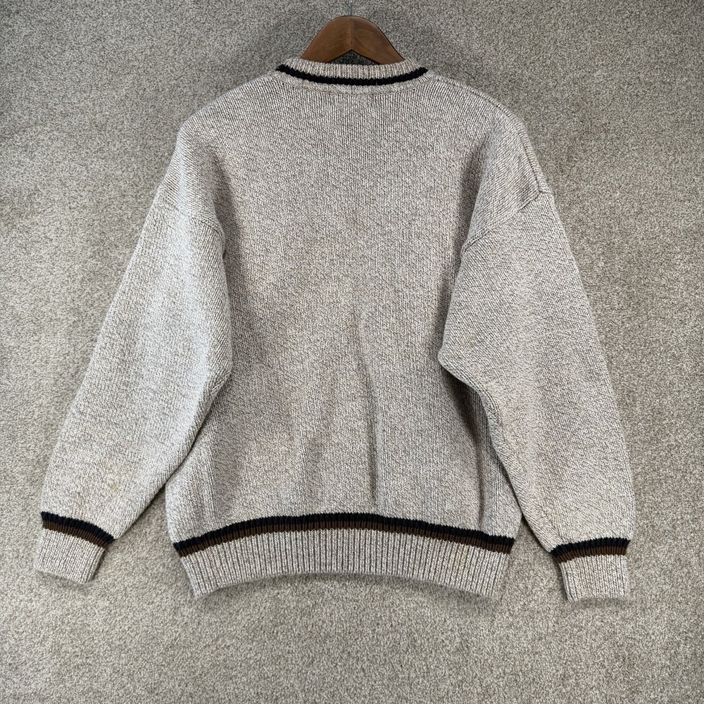 VTG Gant Mens Fishing Sweater Sz M Cotton Knit Embroidered Grandpa 90s *Stains* - Picture 8 of 9